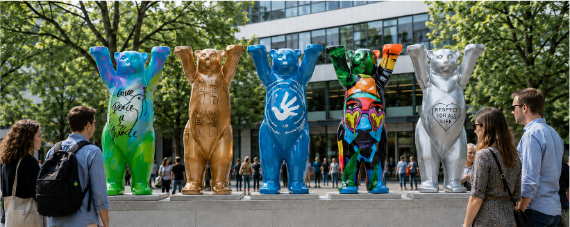 Buddy Bär für Unternehmen – individuell gestaltete 2-Meter-Skulpturen