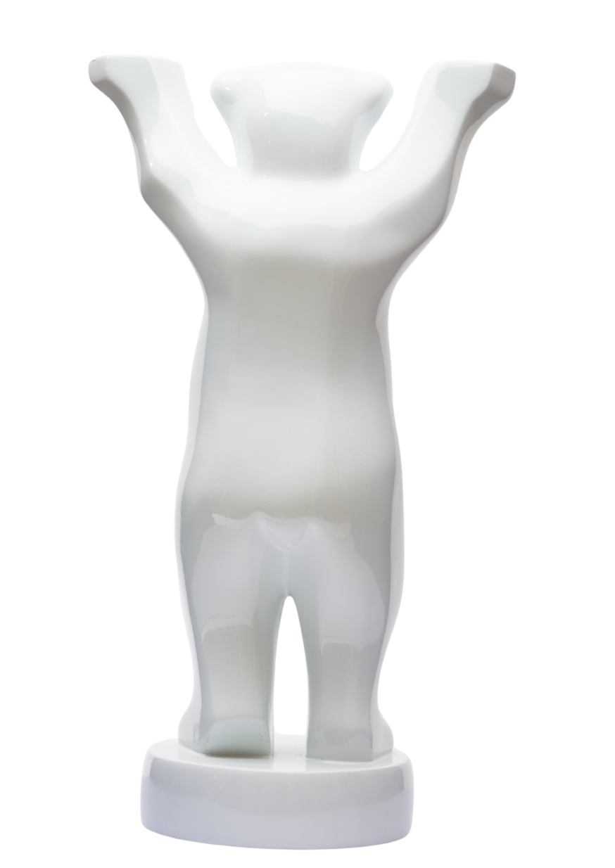 Buddy Bear lacquered in white, 33cm