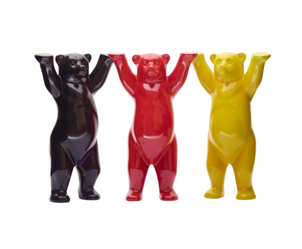 3er Set Porzellan Buddy Bears, 16cm